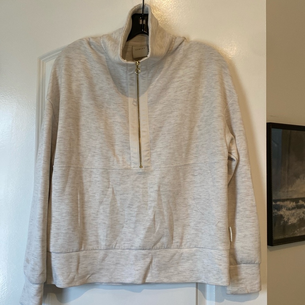 Varley half zip Keller in ivory marl